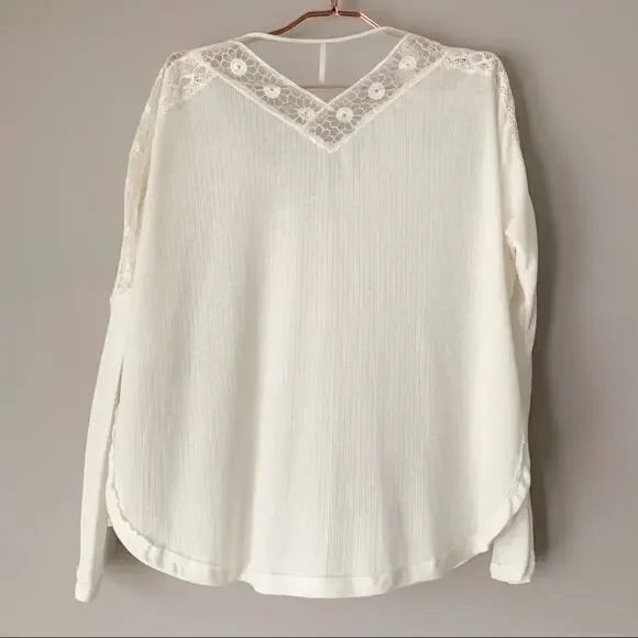 Free People Lola Lace Trim V-neck Top Size XS - Picture 5 of 8